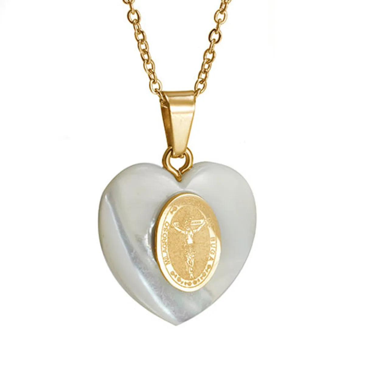 Elegant Heart Shape 304 Stainless Steel Shell Wholesale Pendant Necklace