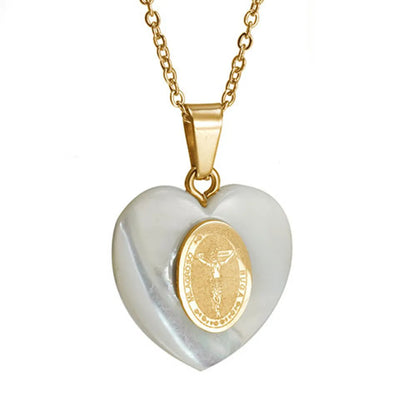 Elegant Heart Shape 304 Stainless Steel Shell Wholesale Pendant Necklace