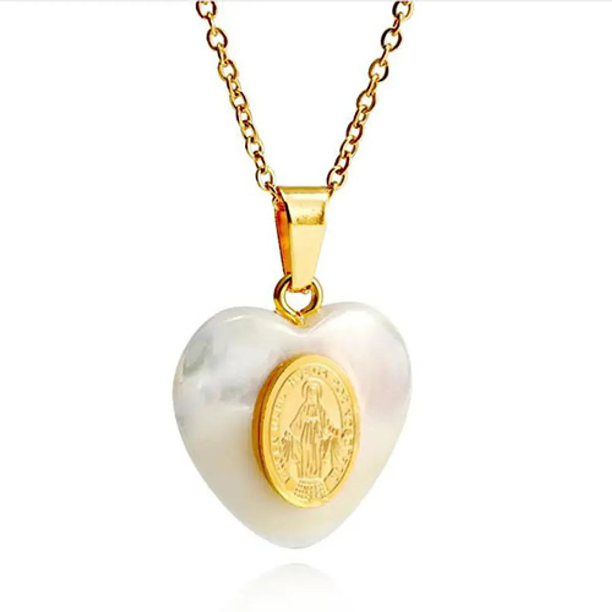 Elegant Heart Shape 304 Stainless Steel Shell Wholesale Pendant Necklace