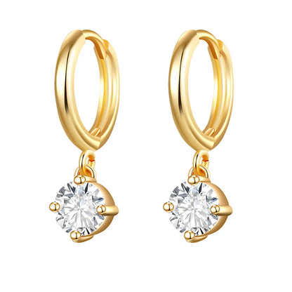 Elegant Heart Shape Alloy Plating Zircon Drop Earrings 1 Pair