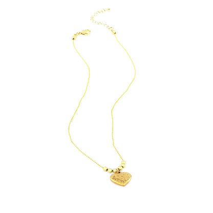 Elegant Heart Shape Copper Beaded Plating 18k Gold Plated Pendant Necklace