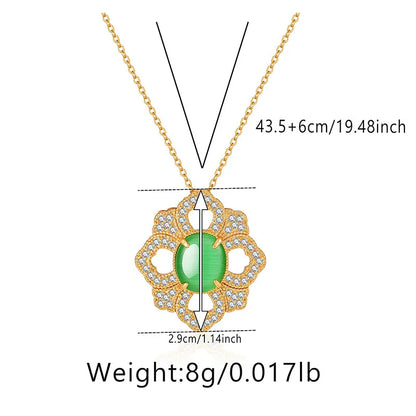 Elegant Heart Shape Copper Plating Inlay Zircon Pendant Necklace