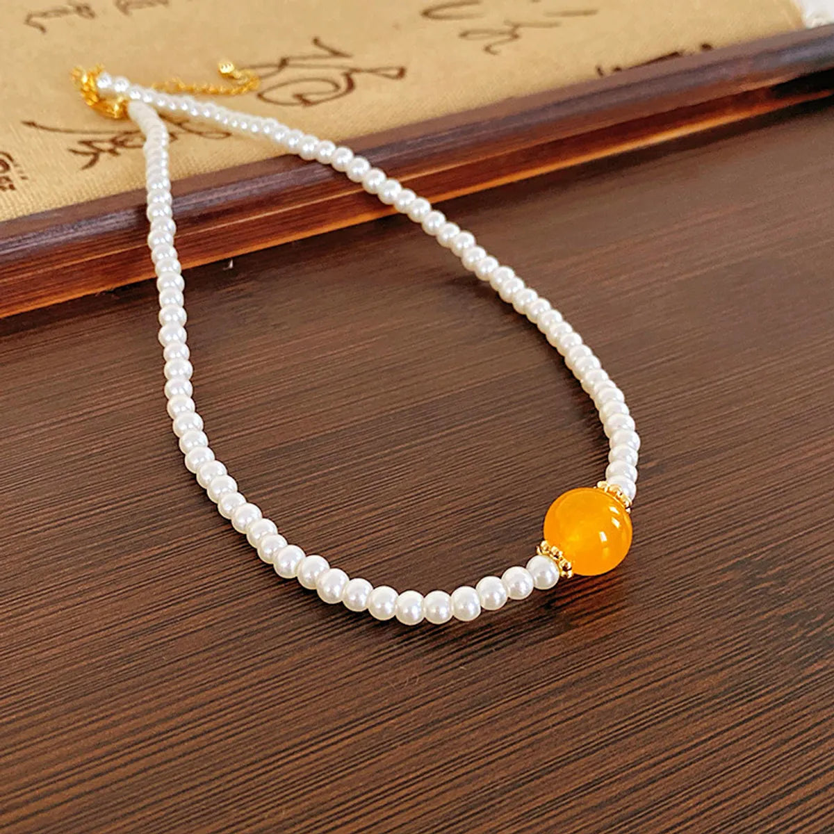 Elegant Heart Shape Flower Bow Knot Imitation Pearl Metal Beaded Inlay Rhinestones Women'S Necklace