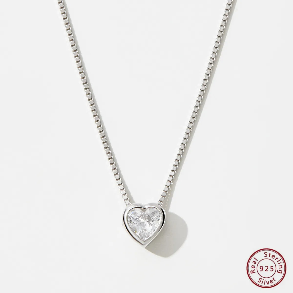 Elegant Heart Shape Lightning Sterling Silver Plating Inlay Zircon 14k Gold Plated White Gold Plated Rhodium Plated Pendant Necklace