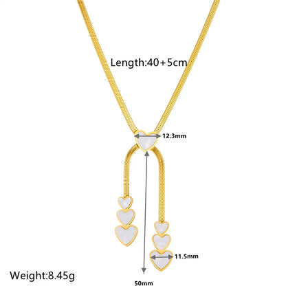 Elegant Heart Shape Solid Color Titanium Steel Plating Pendant Necklace