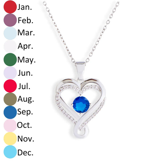 Elegant Heart Shape Stainless Steel Plating Inlay Rhinestones Zircon Platinum Plated Pendant Necklace