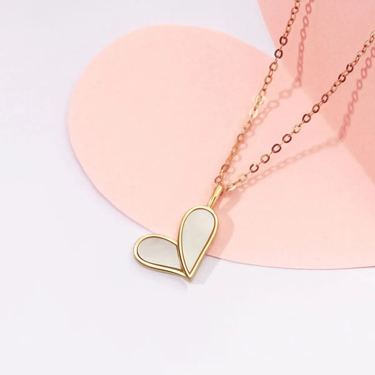 Elegant Heart Shape Sterling Silver Plating 14k Gold Plated Pendant Necklace