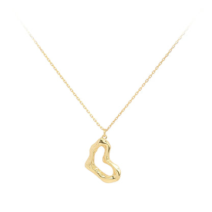 Elegant Heart Shape Sterling Silver White Gold Plated Gold Plated Pendant Necklace In Bulk