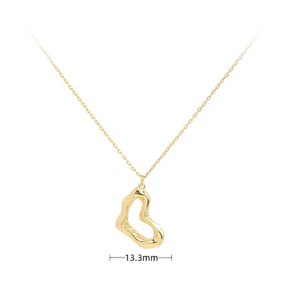 Elegant Heart Shape Sterling Silver White Gold Plated Gold Plated Pendant Necklace In Bulk