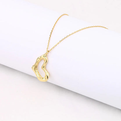 Elegant Heart Shape Sterling Silver White Gold Plated Gold Plated Pendant Necklace In Bulk