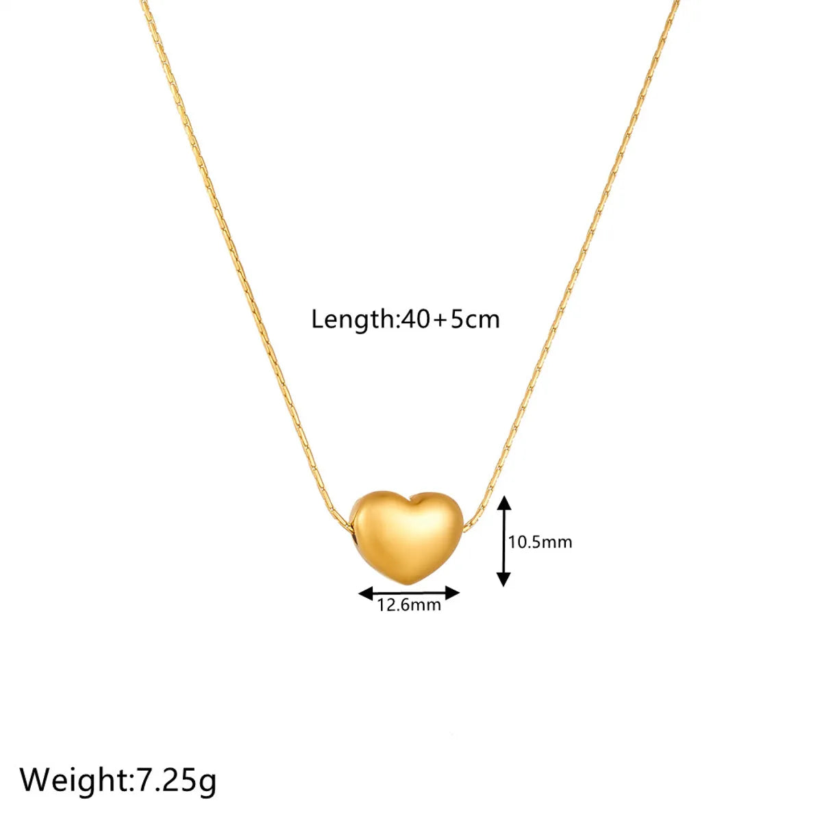 Elegant Heart Shape Titanium Steel Plating Pendant Necklace