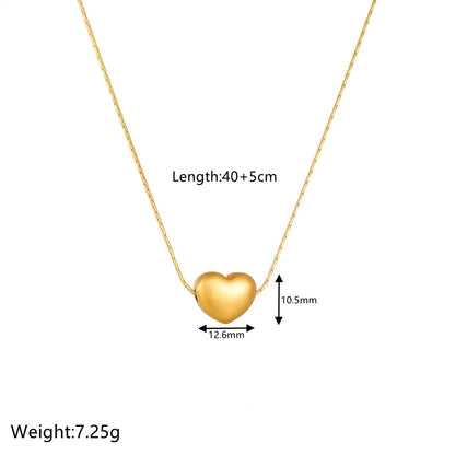 Elegant Heart Shape Titanium Steel Plating Pendant Necklace