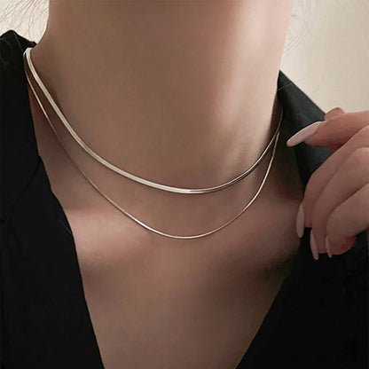 Elegant Hip-Hop Solid Color Ferroalloy Women'S Necklace