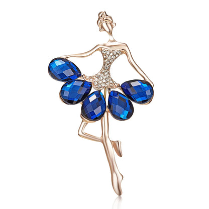 Elegant Human Alloy Plating Rhinestones Women'S Brooches