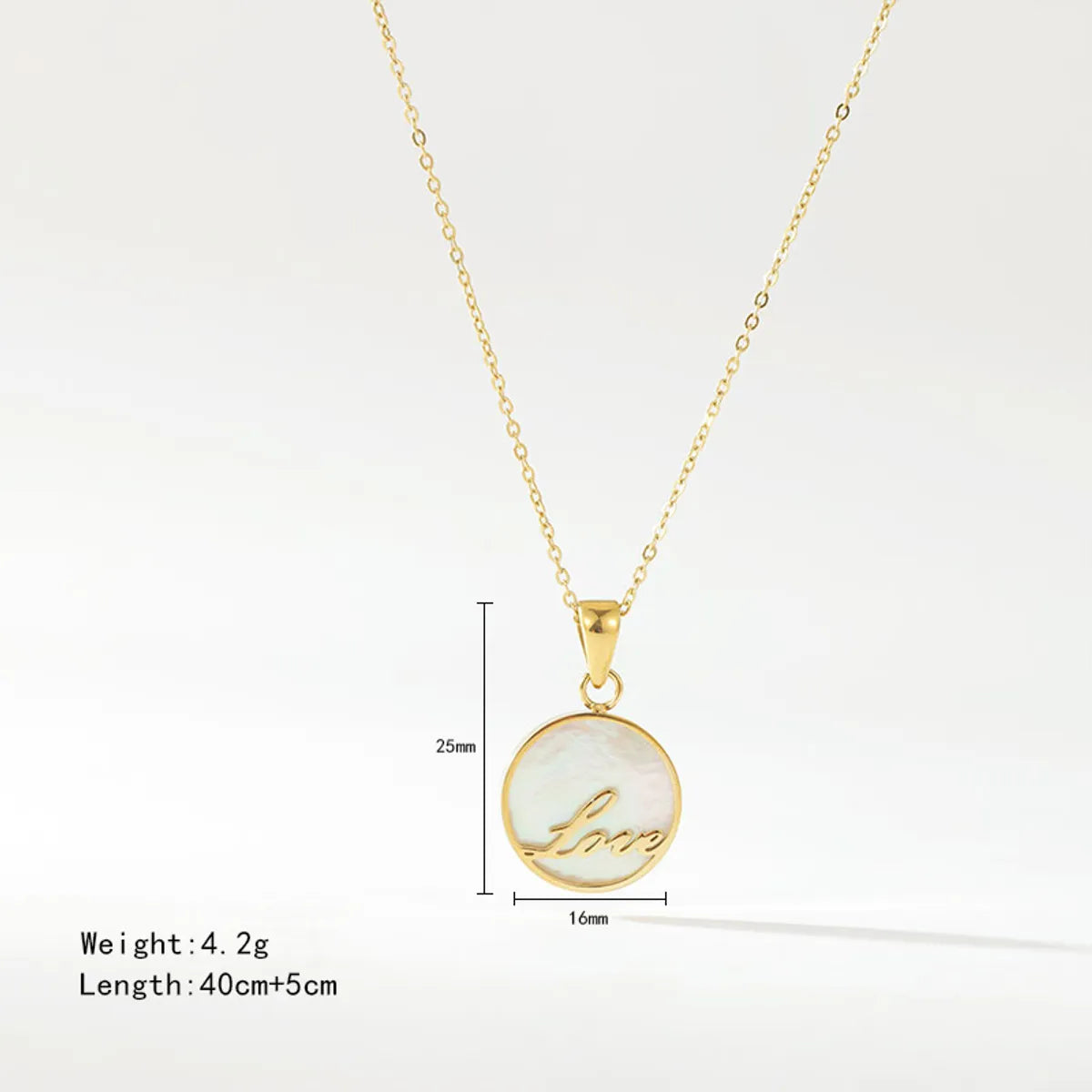 Elegant Human Plant Stainless Steel Plating Inlay Shell White Gold Plated Gold Plated Pendant Necklace