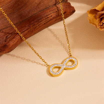 Elegant Infinity Solid Color Titanium Steel Plating Pendant Necklace