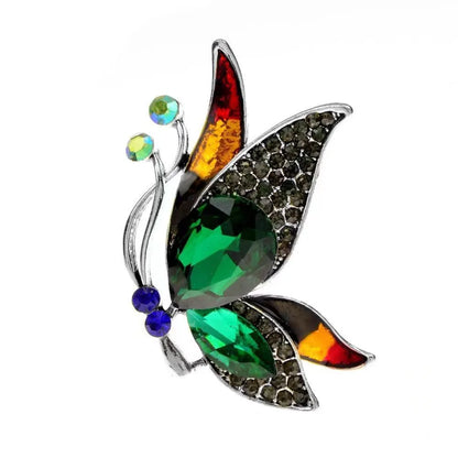 Elegant Insect Butterfly Alloy Inlay Glass Unisex Brooches