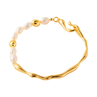 Elegant Irregular Freshwater Pearl Brass 18K Gold Plated In Bulk