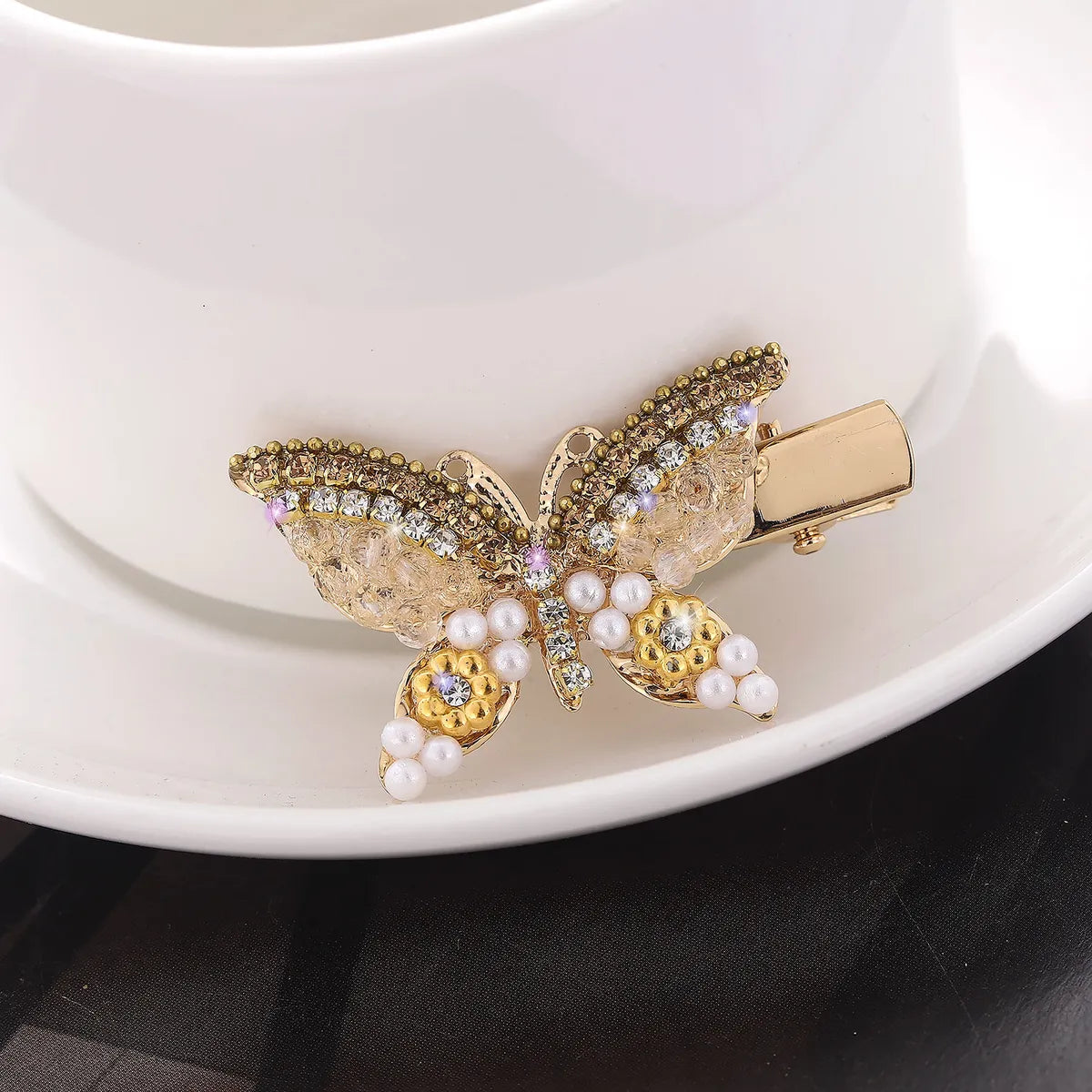 Women'S Elegant Lady Bow Knot Alloy Plating Inlay Rhinestones Hair Clip