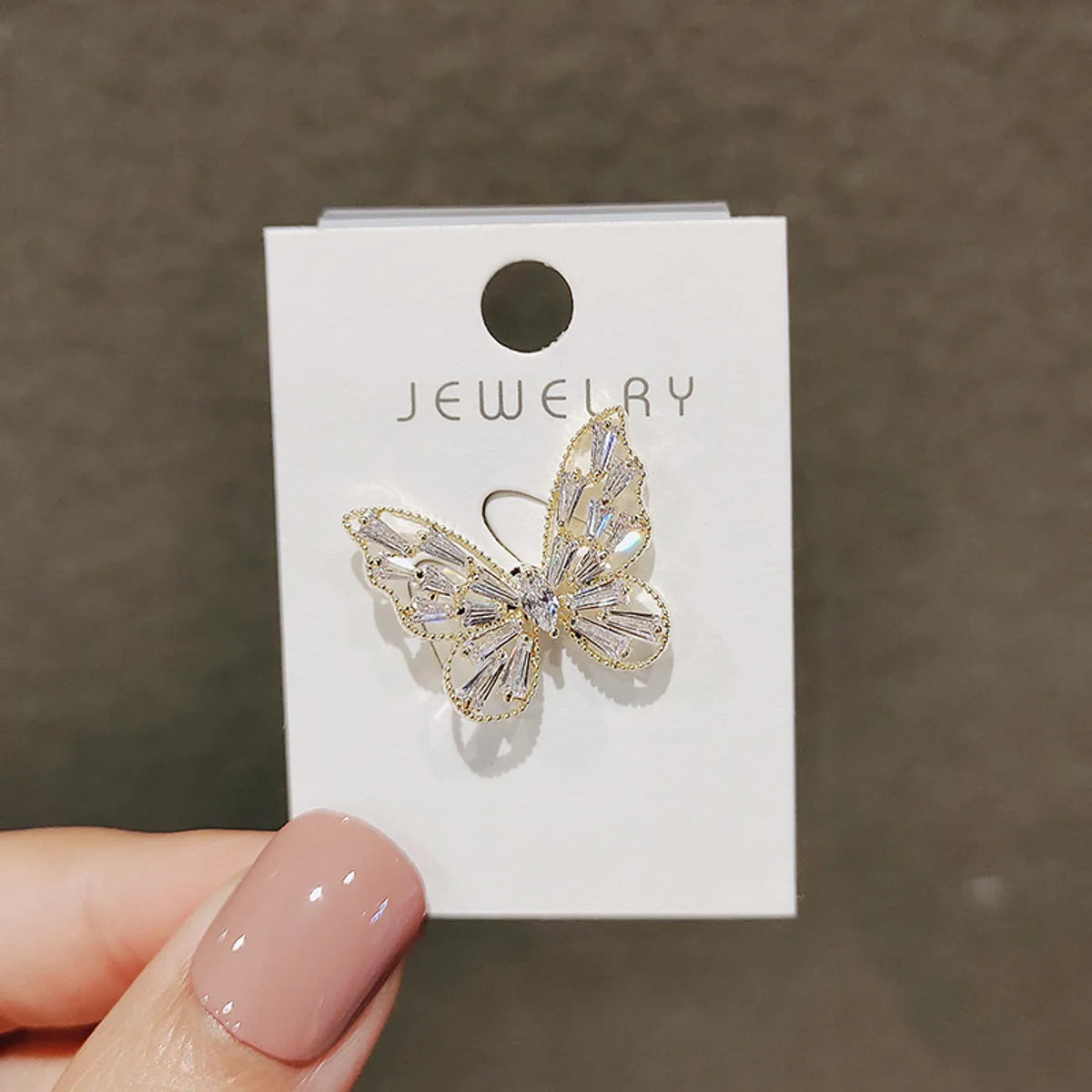 Elegant Lady Butterfly Alloy Glass Women'S Brooches 1 Piece