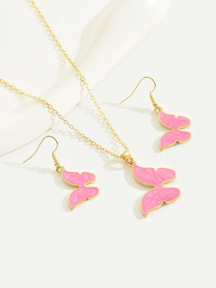 Elegant Lady Butterfly Alloy Women's Earrings Necklace