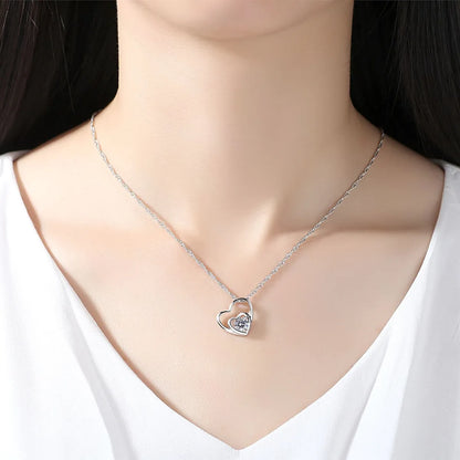 Elegant Lady Classic Style Heart Shape Alloy Plating Inlay Zircon Women's Pendant Necklace