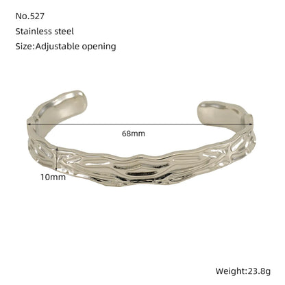 Elegant Lady Classic Style Round Solid Color 304 Stainless Steel 18K Gold Plated Bangle In Bulk