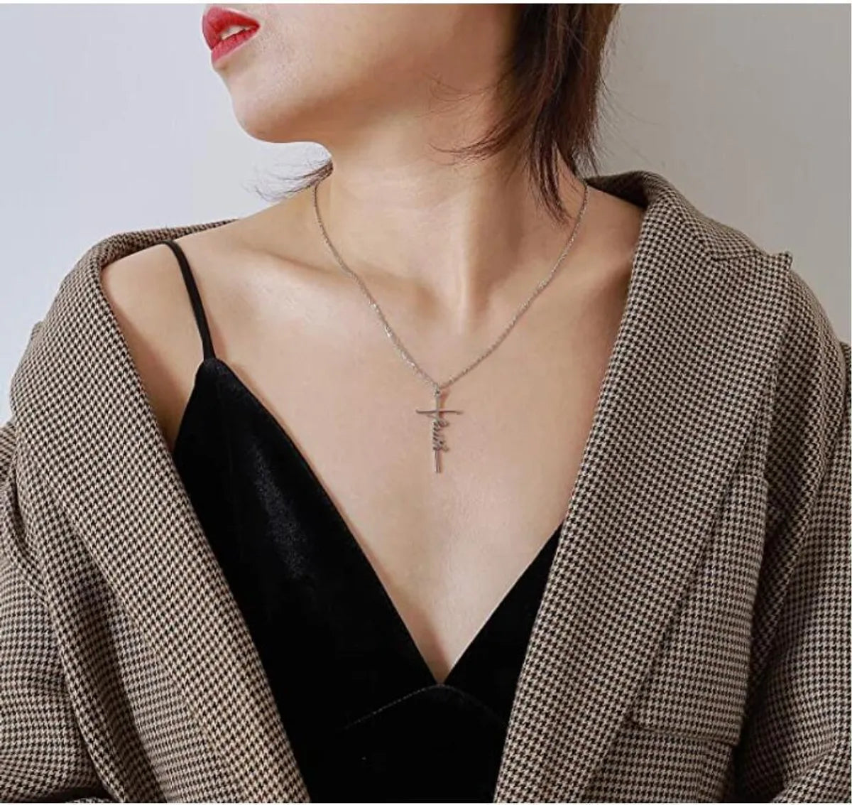 Elegant Lady Cross Alloy Wholesale Pendant Necklace