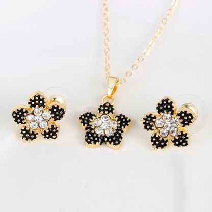 Elegant Lady Flower Alloy Plating Inlay Zircon Women's Jewelry Set