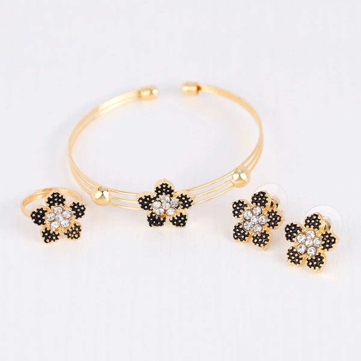 Elegant Lady Flower Alloy Plating Inlay Zircon Women's Jewelry Set