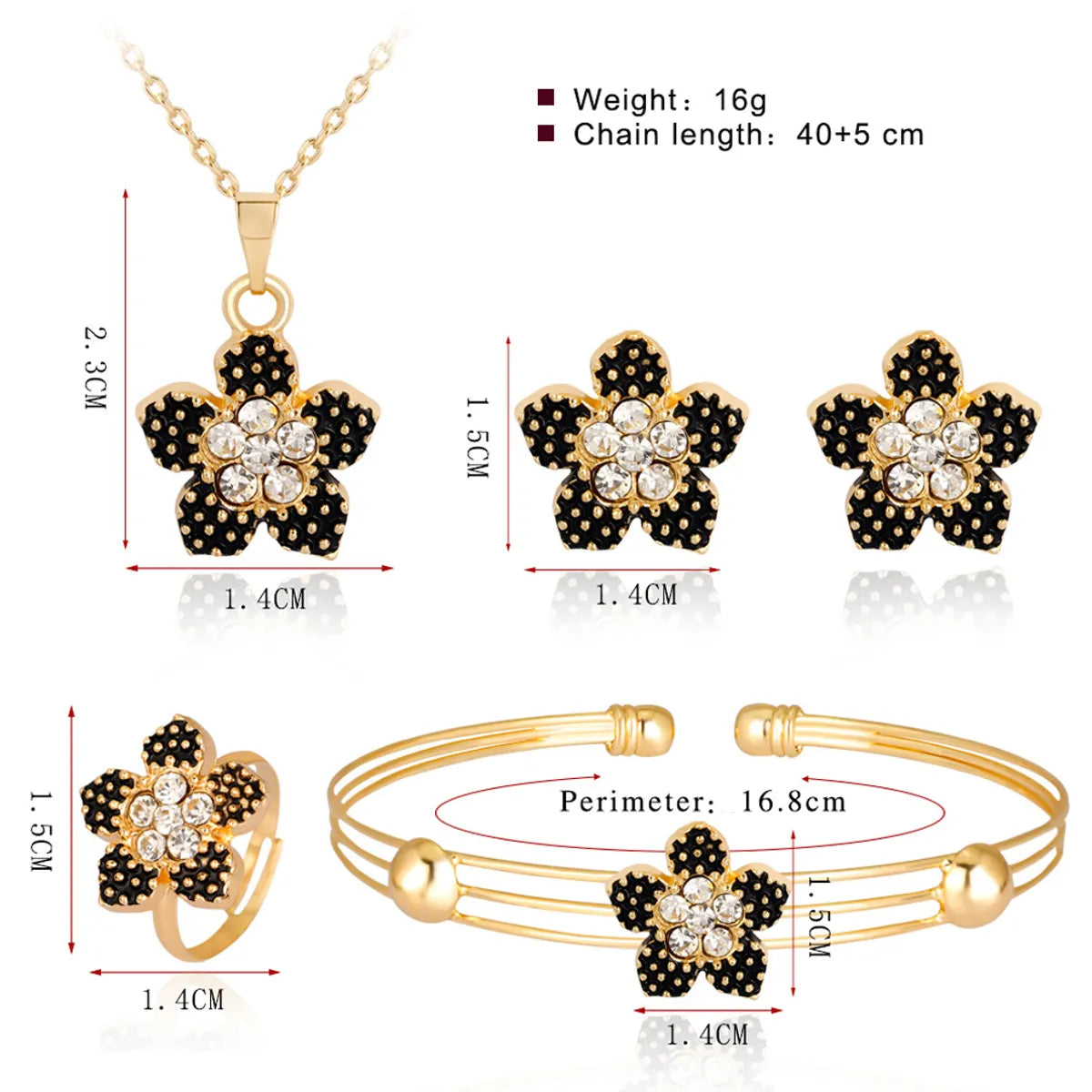 Elegant Lady Flower Alloy Plating Inlay Zircon Women's Jewelry Set