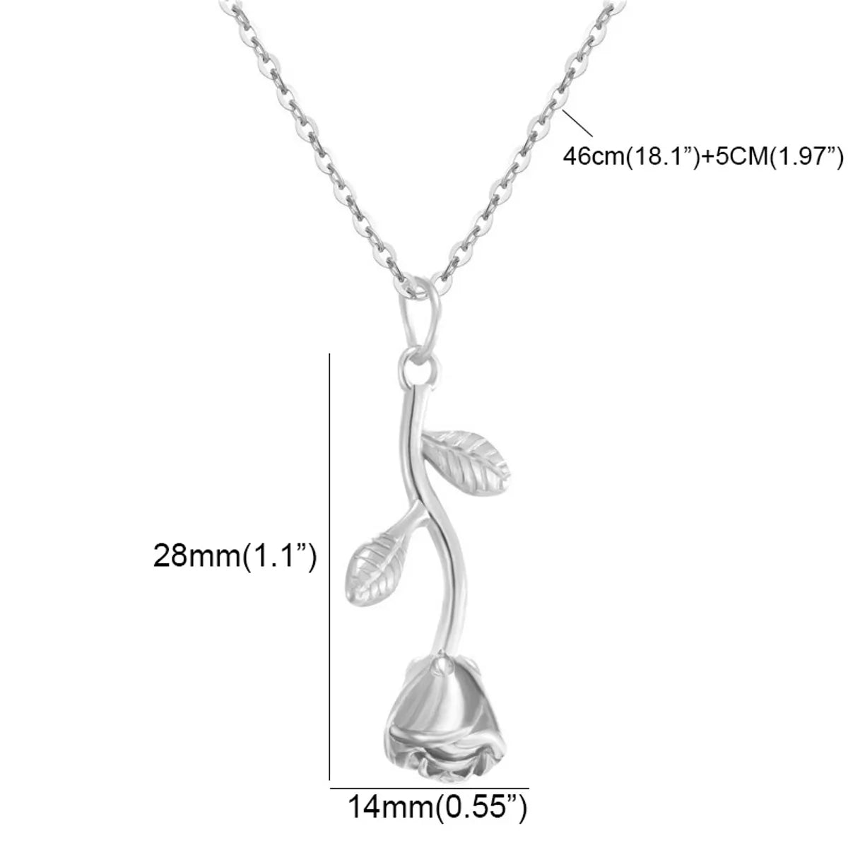 Elegant Lady Flower Titanium Steel Pendant Necklace