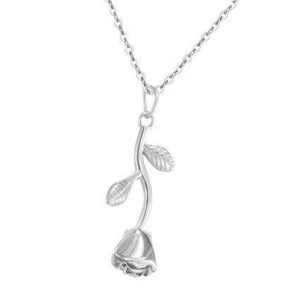 Elegant Lady Flower Titanium Steel Pendant Necklace