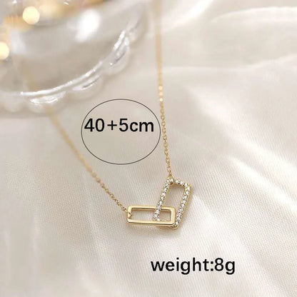 Elegant Lady Geometric Alloy Inlay Rhinestones Women's Pendant Necklace