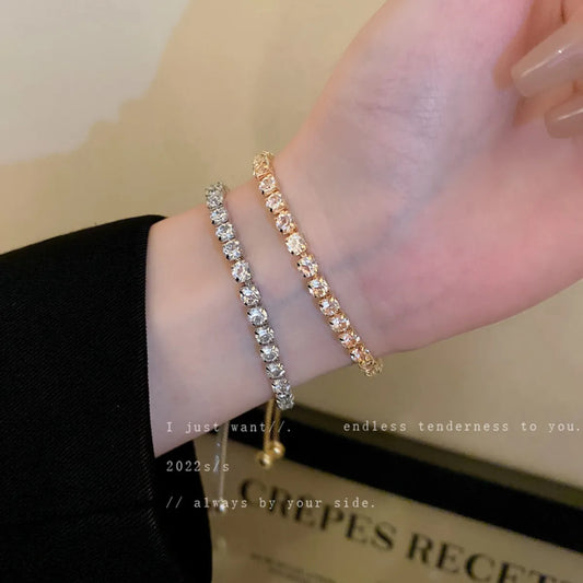 Elegant Lady Geometric Alloy Plating Inlay Zircon Women's Bracelets