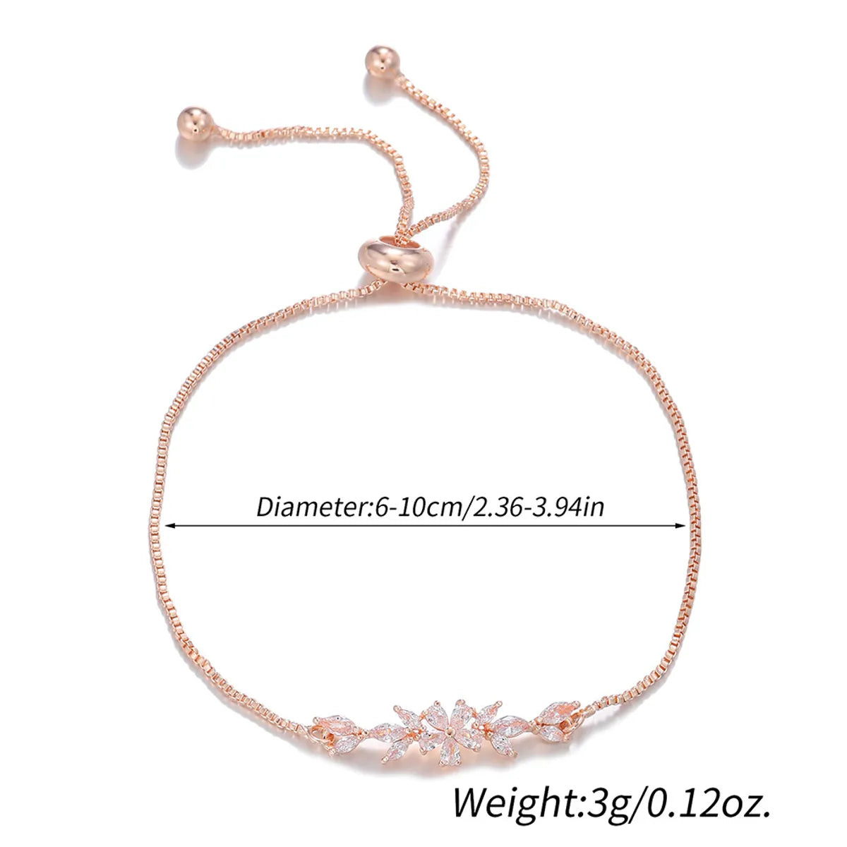 Elegant Lady Geometric Copper 18k Gold Plated Zircon Bracelets In Bulk