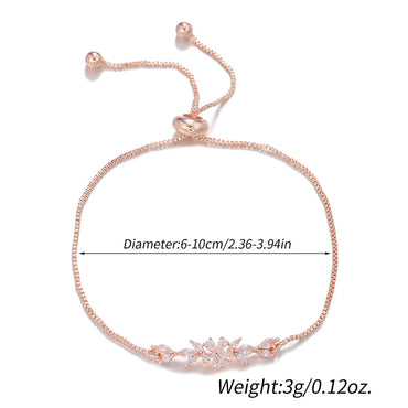 Elegant Lady Geometric Copper 18k Gold Plated Zircon Bracelets In Bulk