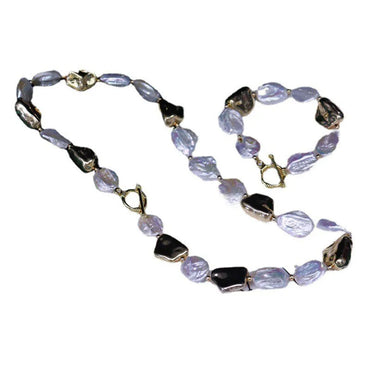 Elegant Lady Geometric Freshwater Pearl Bracelets Necklace In Bulk