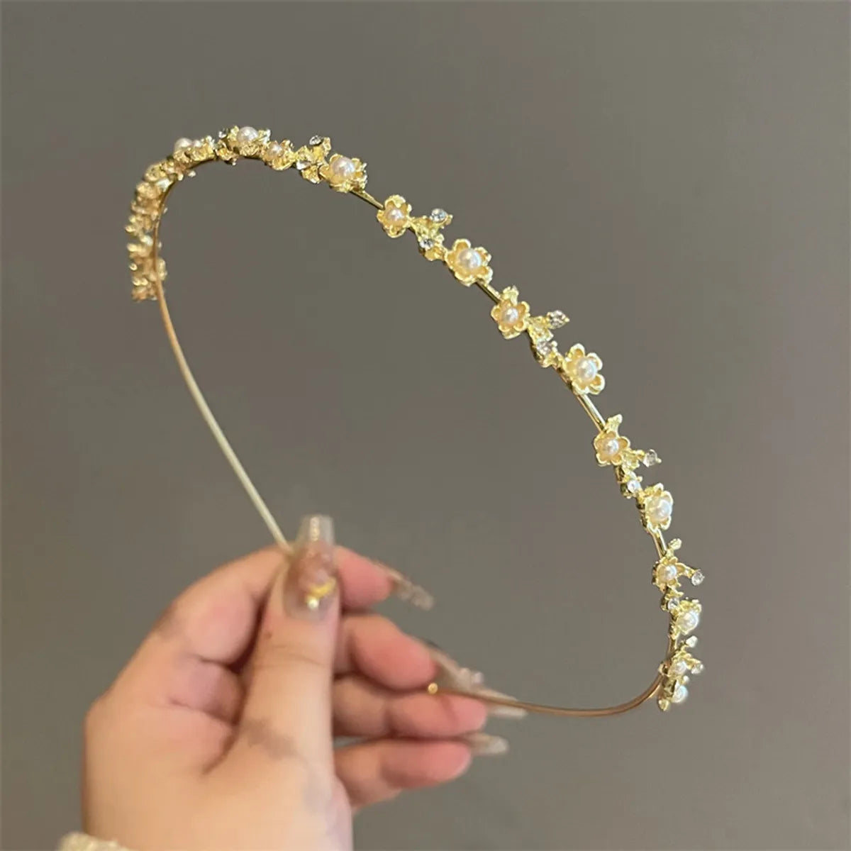 Women'S Elegant Lady Geometric Imitation Pearl Alloy Hair Band