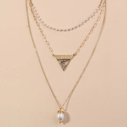 Elegant Lady Geometric Moon Copper Copper Alloy Wholesale Layered Necklaces