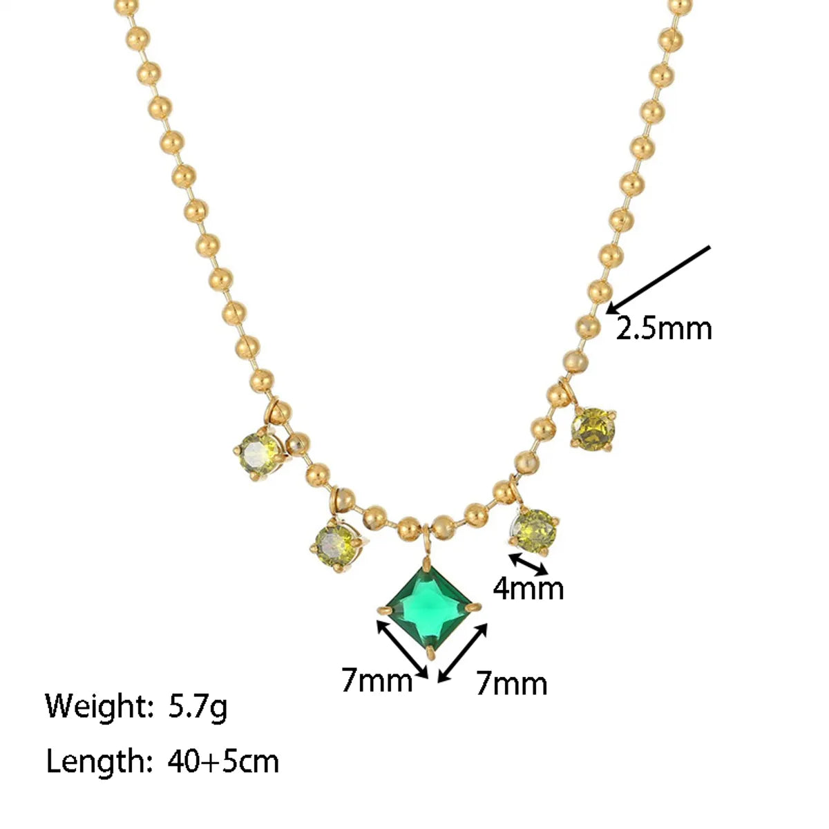 Elegant Lady Geometric Stainless Steel White Gold Plated Gold Plated Zircon Necklace In Bulk