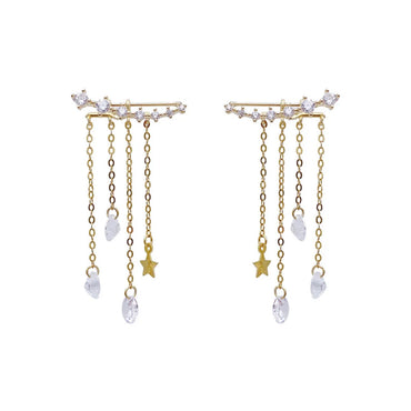 Elegant Lady Geometric Star Alloy Inlay Zircon Women's Drop Earrings