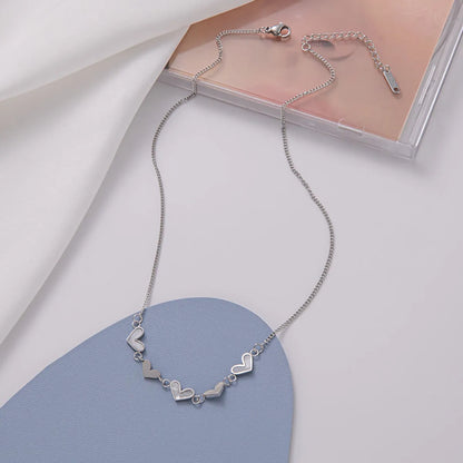 Elegant Lady Heart Shape Titanium Steel Necklace