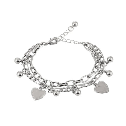 Elegant Lady Heart Shape Titanium Steel Plating Bracelets