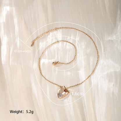 Elegant Lady Xuping Infinity Heart Shape 18k Gold Plated Artificial Gemstones Alloy Wholesale Pendant Necklace