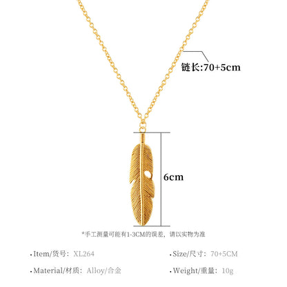 Elegant Lady Leaf Alloy Plating Women'S Pendant Necklace