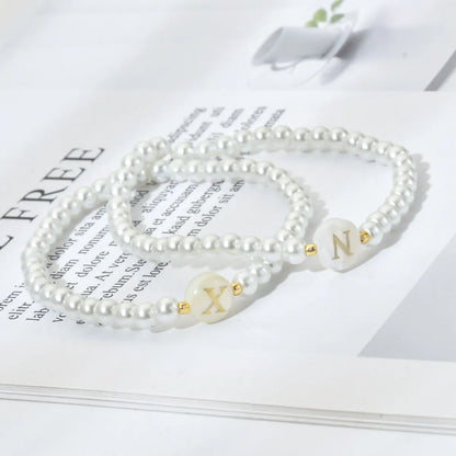 Elegant Lady Letter Imitation Pearl Women's Bracelets