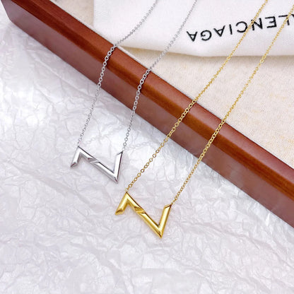 Elegant Lady Letter Stainless Steel Titanium Steel Plating Pendant Necklace