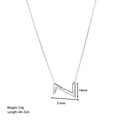 Elegant Lady Letter Stainless Steel Titanium Steel Plating Pendant Necklace