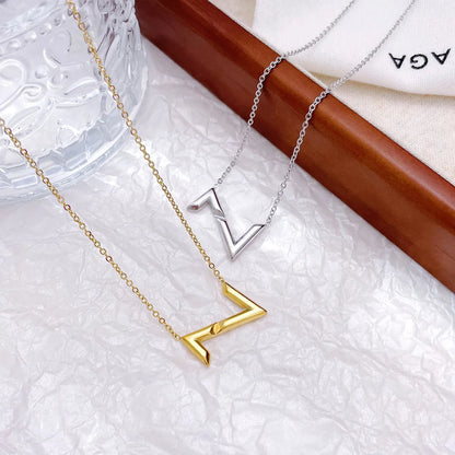 Elegant Lady Letter Stainless Steel Titanium Steel Plating Pendant Necklace